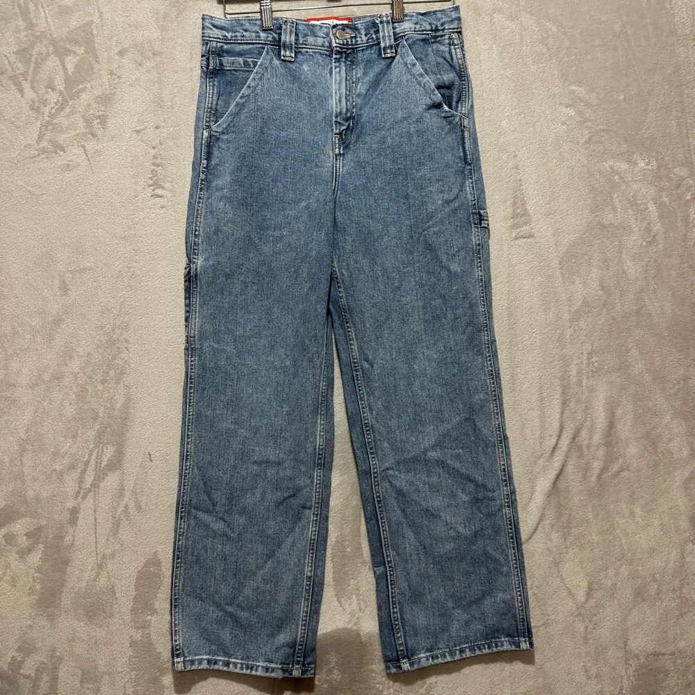 Old Navy Painters Pants Reissue Blue Jeans Boys Size 16 Straight Leg Carpenter